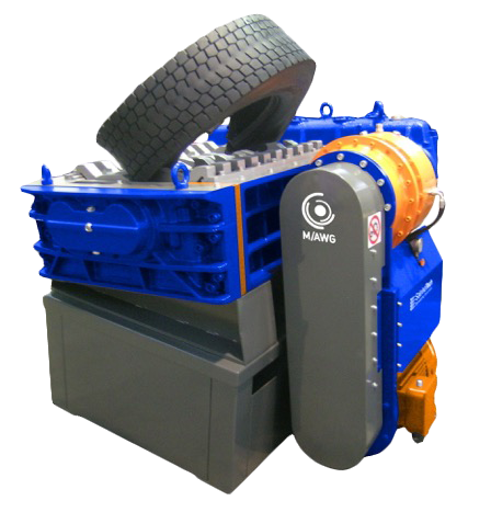 2 shaft industrial shredder K 50 HP series electric drive with special transmission | SatrindTech Srl