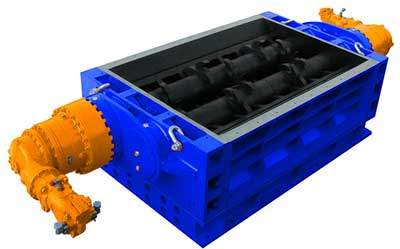 2 shaft waste crusher T20 200 HP series hydraulic drive | SatrindTech Srl