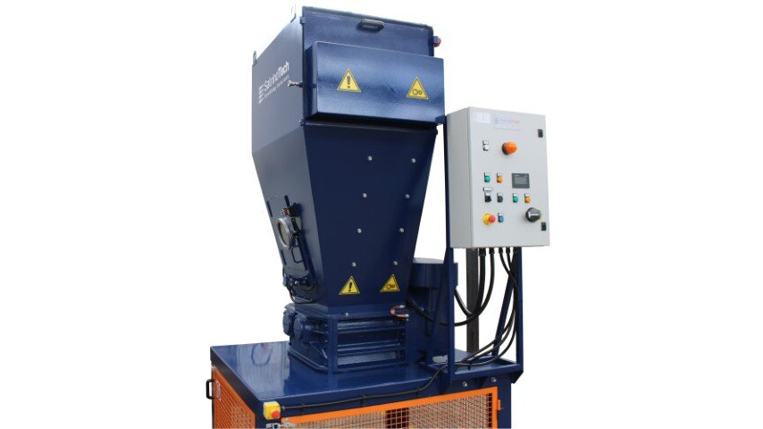Shredding of polyethylene tubes and roll holders Shredding of polyethylene tubes and roll holders | SatrindTech Srl